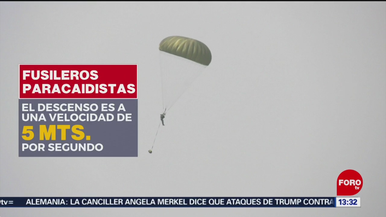 Entrenamiento de paracaidistas de la Fuerza Aérea Mexicana