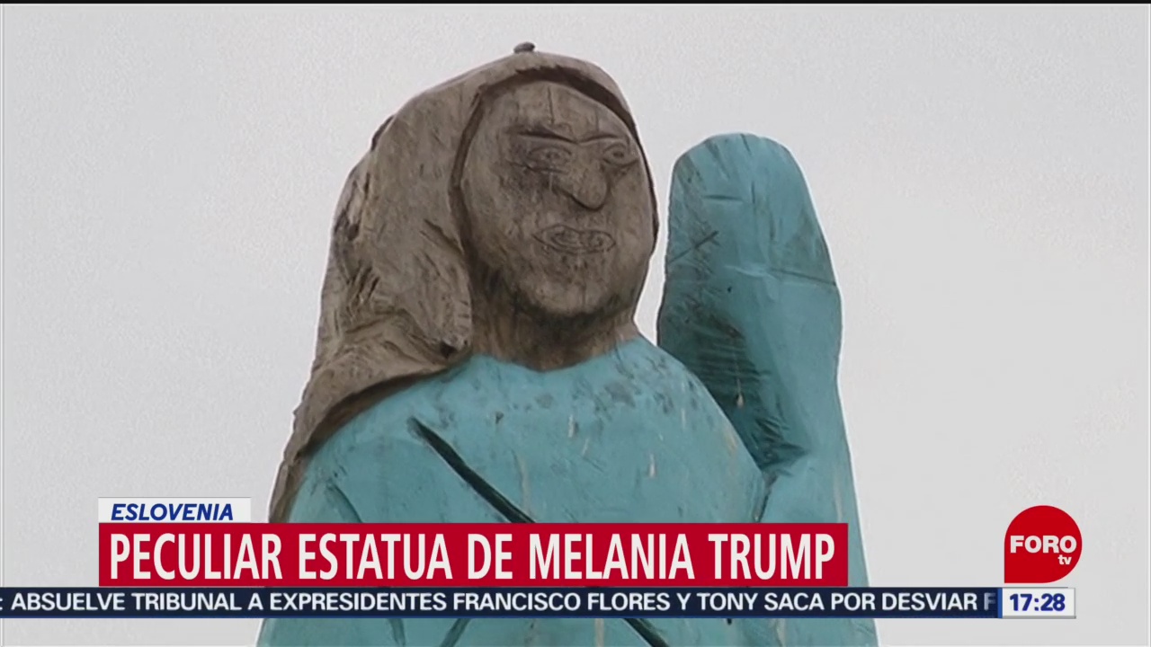 FOTO: Estatua dedicada a Melania Trump, motivo de terror en Eslovenia, 6 Julio 2019