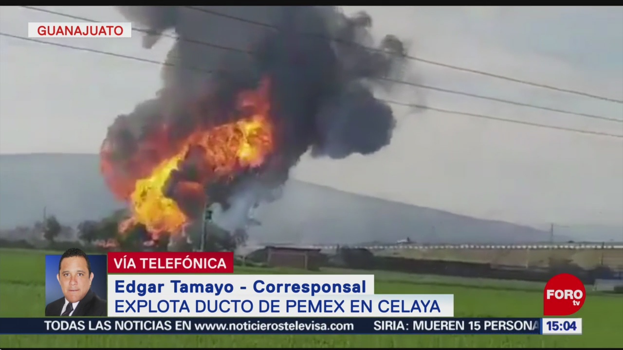 Foto: Explosión en ducto de Pemex en Celaya deja tres lesionados