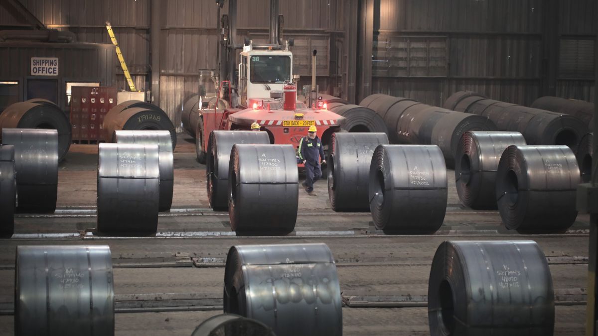 Foto: Bobinas de acero producidas en la fábrica de acero NLMK Indiana, en Portage, Indiana, EEUU. El 15 de marzo de 2018
