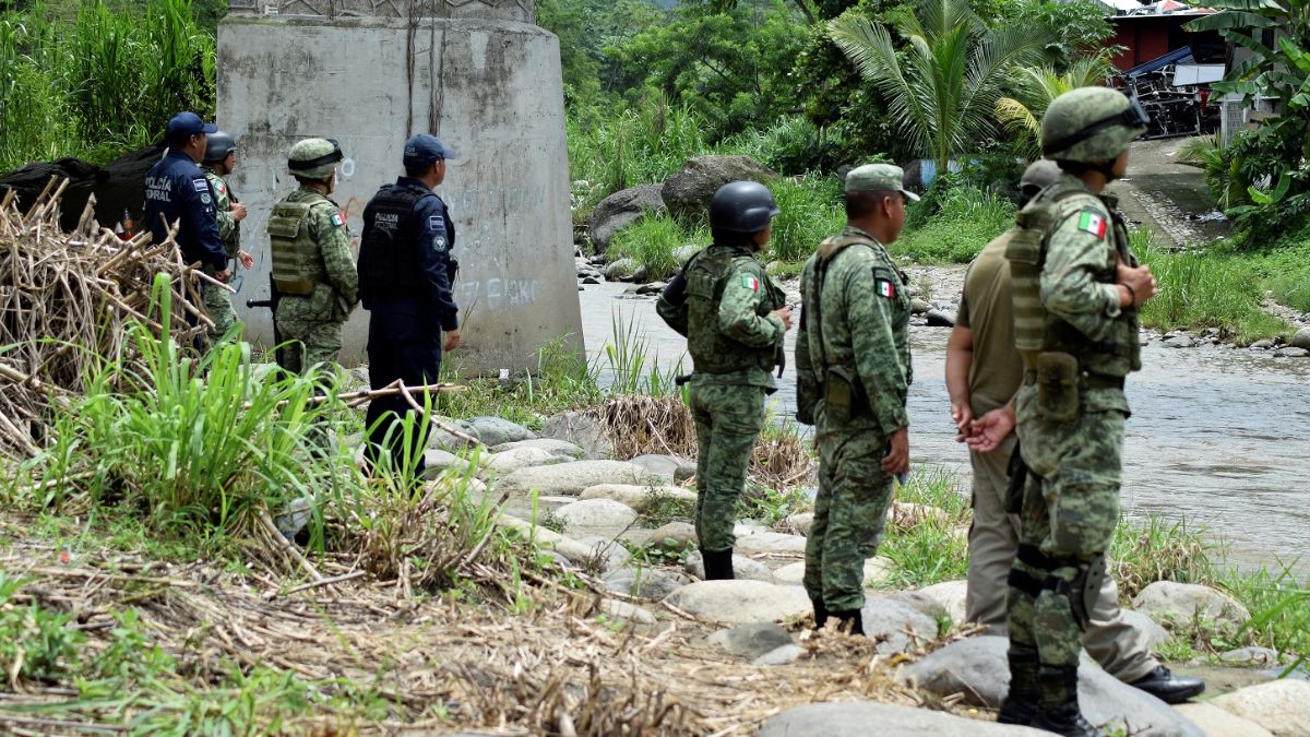 Foto: Elementos de la Guardia Nacional custodian la frontera entre México y Guatemala. El 16 de julio de 2019