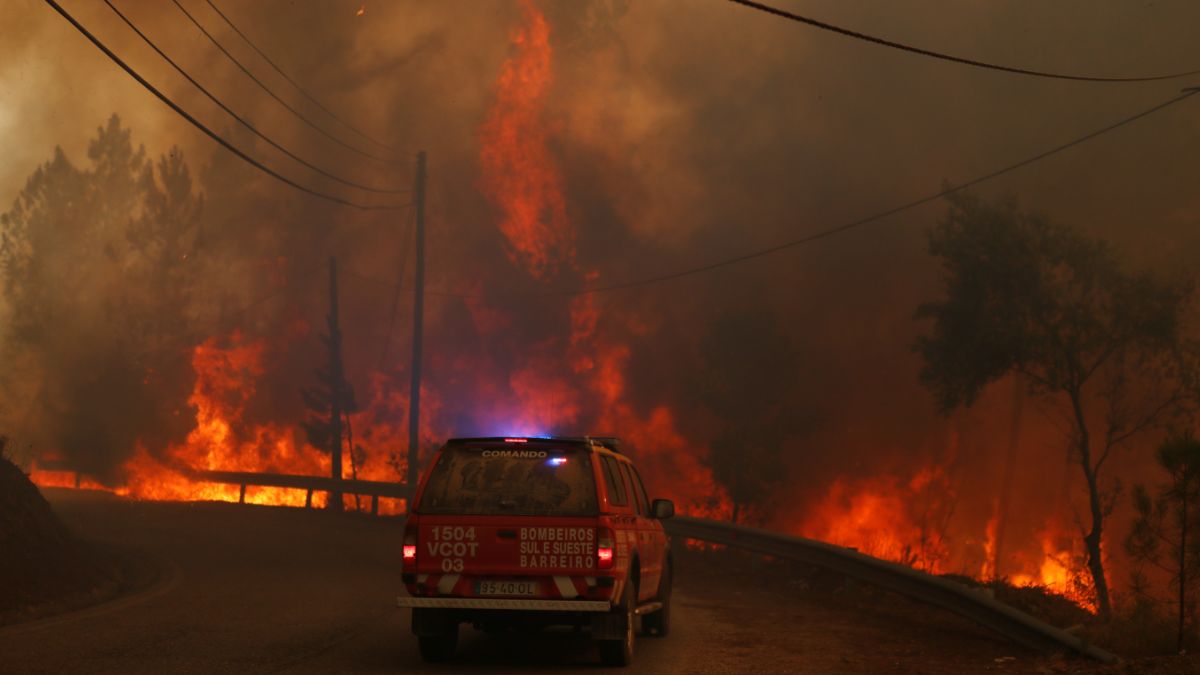 Más de mil bomberos combaten incendio forestal en Portugal