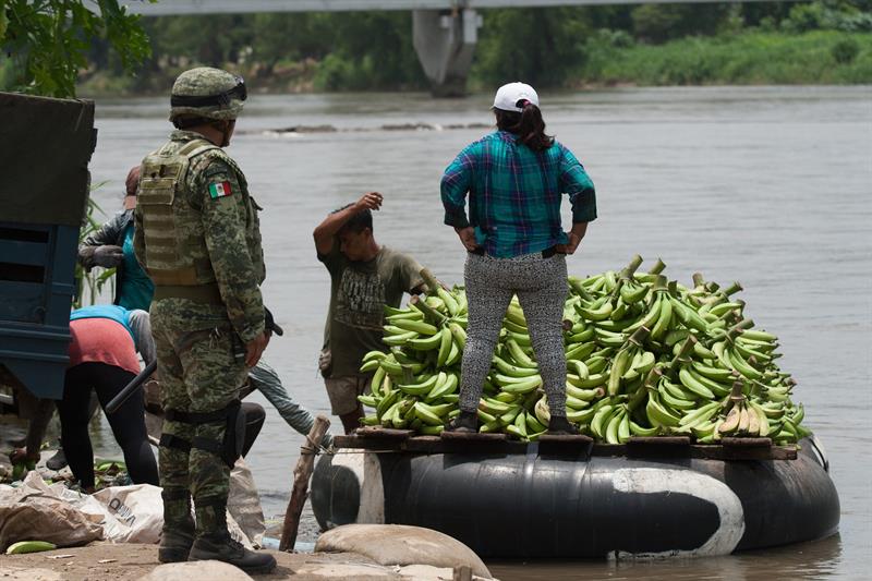 Foto: operativos de la Guardia Nacional en el río Suchiate, 3 de julio 2019. EFE