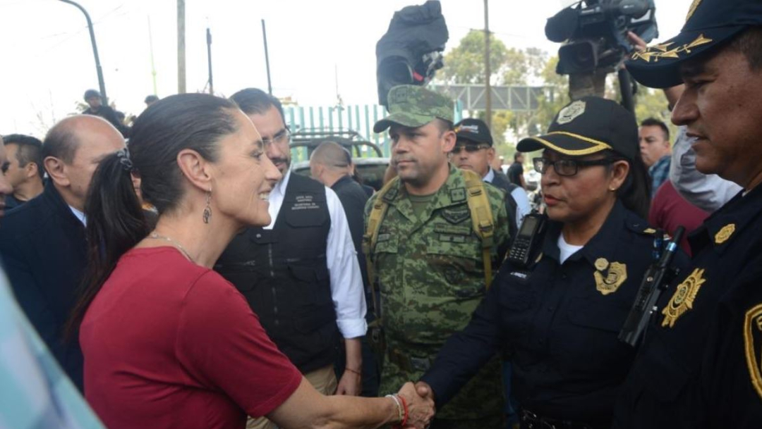 Foto: Claudia Sheinbaum, jefa de Gobierno de la CDMX, estuvo presente en los recorridos de la Guardia Nacional, el 13 de julio de 2019 (Twitter @Claudiashein) 