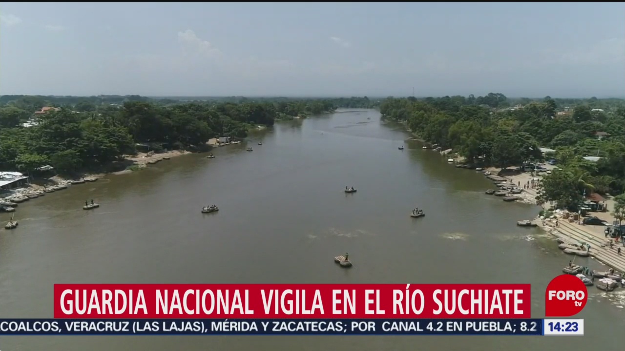 Foto: Guardia Nacional vigila el río Suchiate