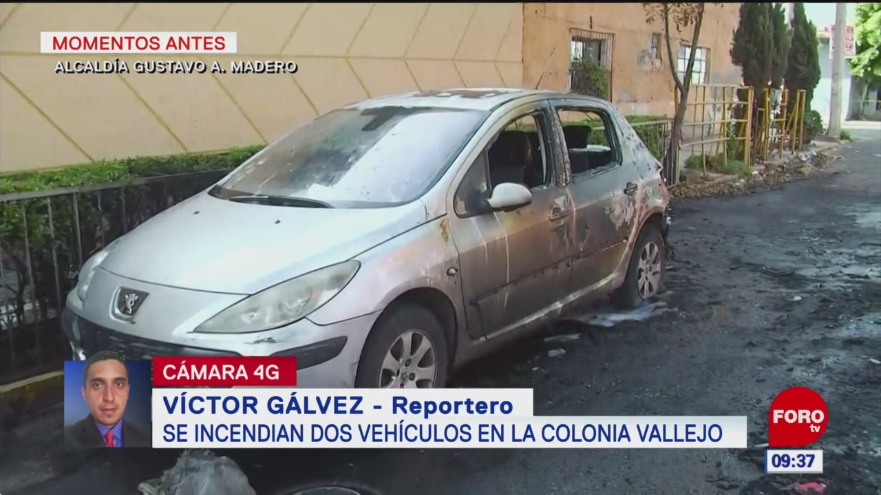 Incendian dos vehículos en la colonia Vallejo, CDMX