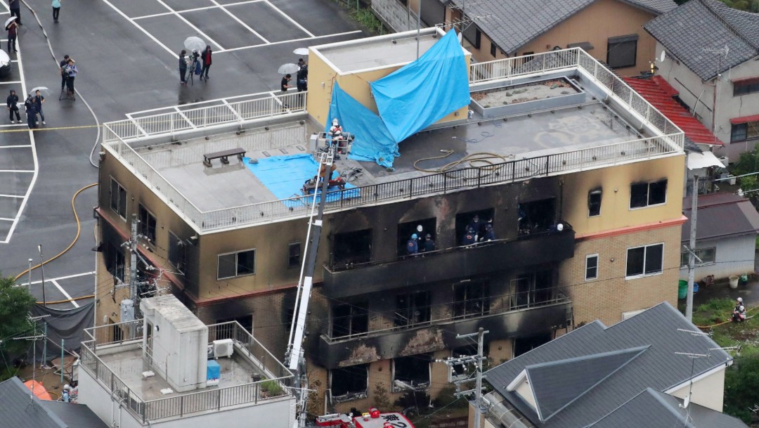 Foto: Incendio en estudios de animación en Kioto, 18 de julio de 2019, Japón