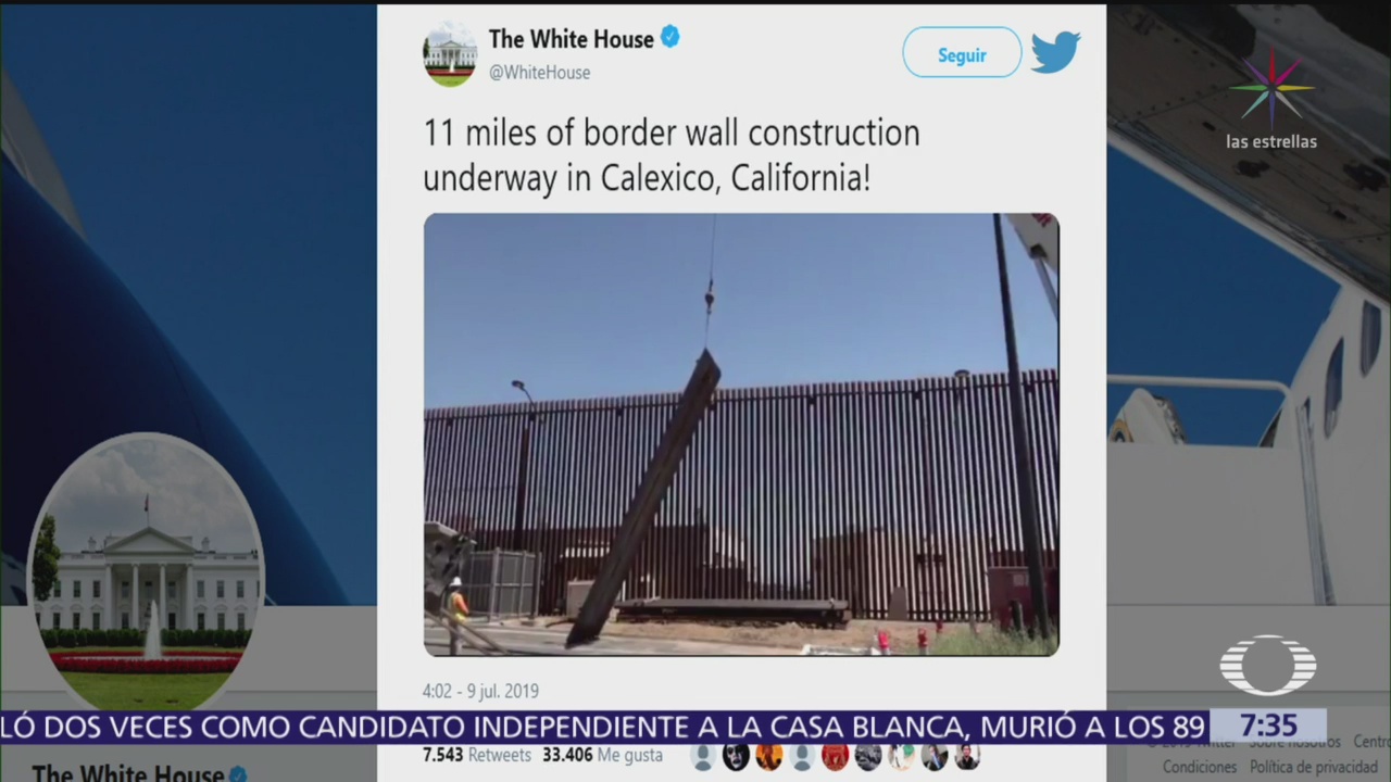 La Casa Blanca difunde avance en construcción de muro en Calexico, California