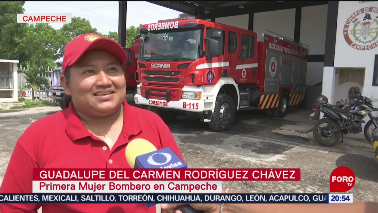 La primera mujer bombero en Campeche