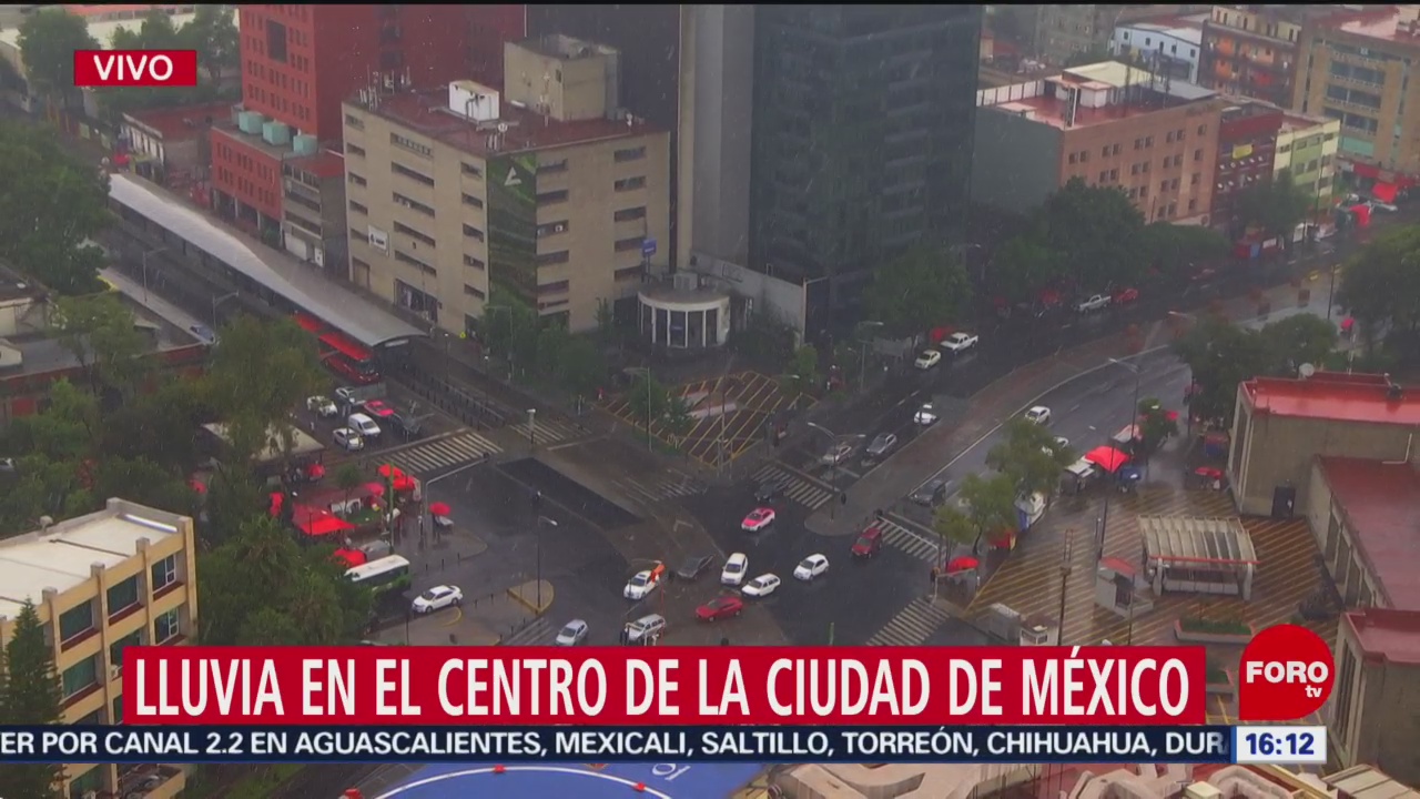 Llueve en el Centro de la Ciudad de México