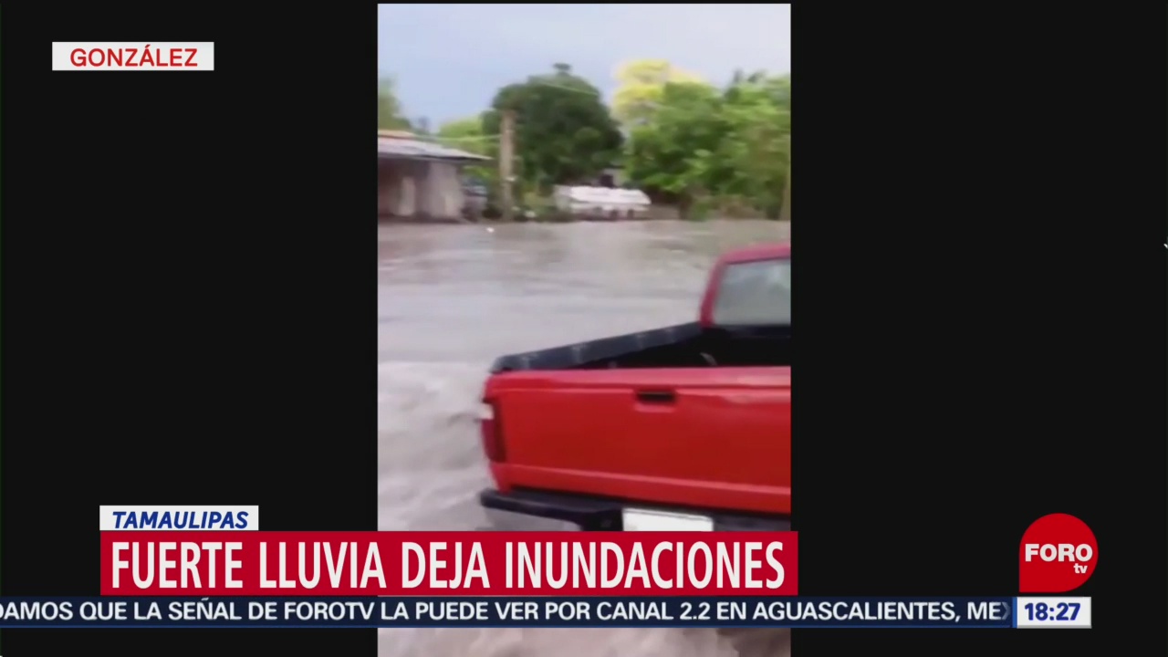 Foto: Lluvia transformas las calles en ríos, en Tamaulipas