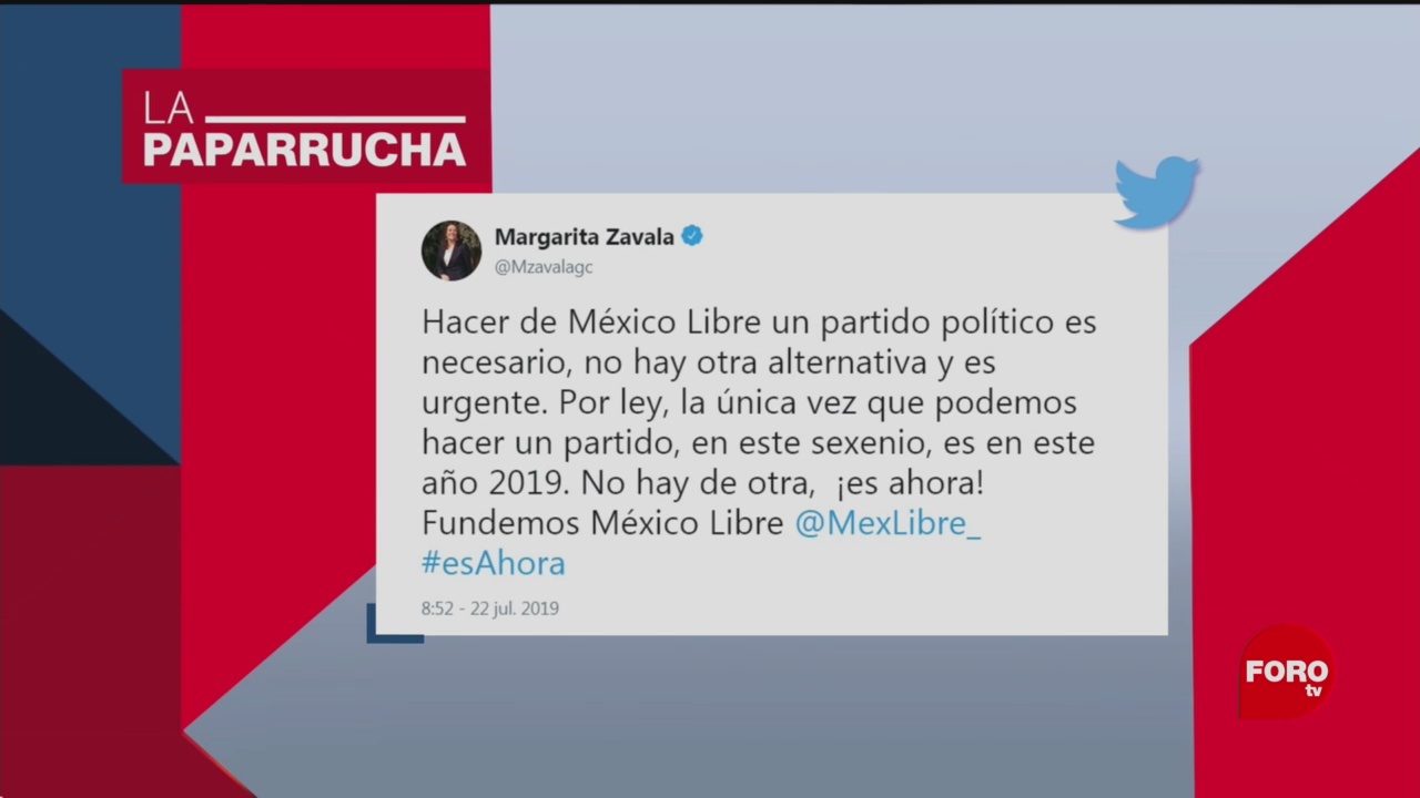 Foto: Margarita Zavala Partido Politico Noticia Falsa 23 Julio 2019