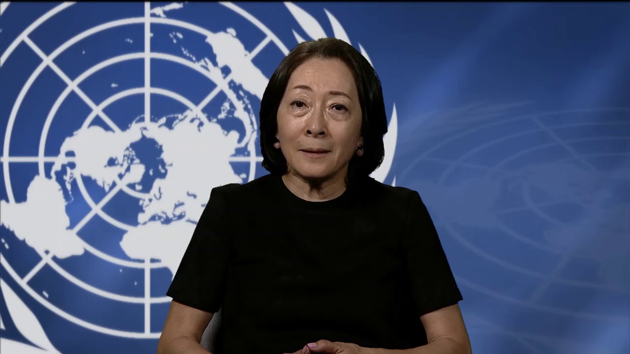 Foto: Mami Mizutori, representante especial del secretario general de las Naciones Unidas, el 7 de julio de 2019 (YouTube)