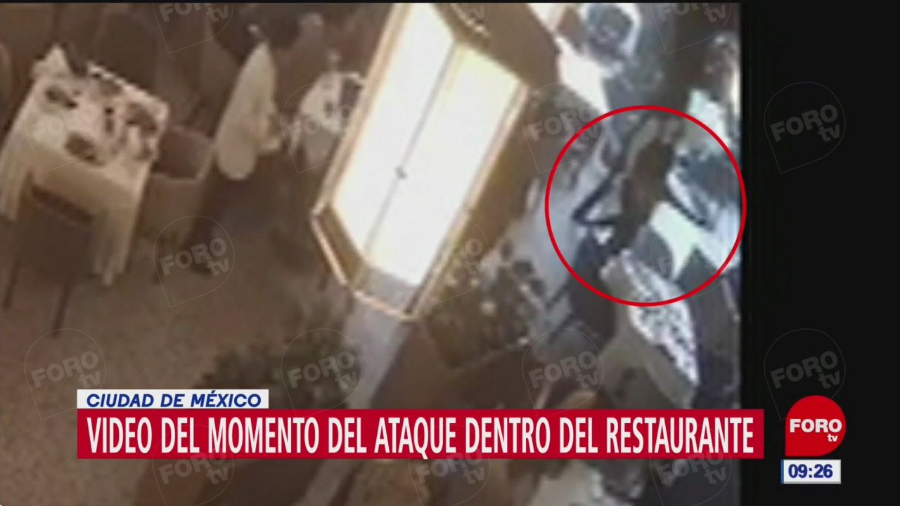 Momento del ataque en el restaurante de Artz Pedregal