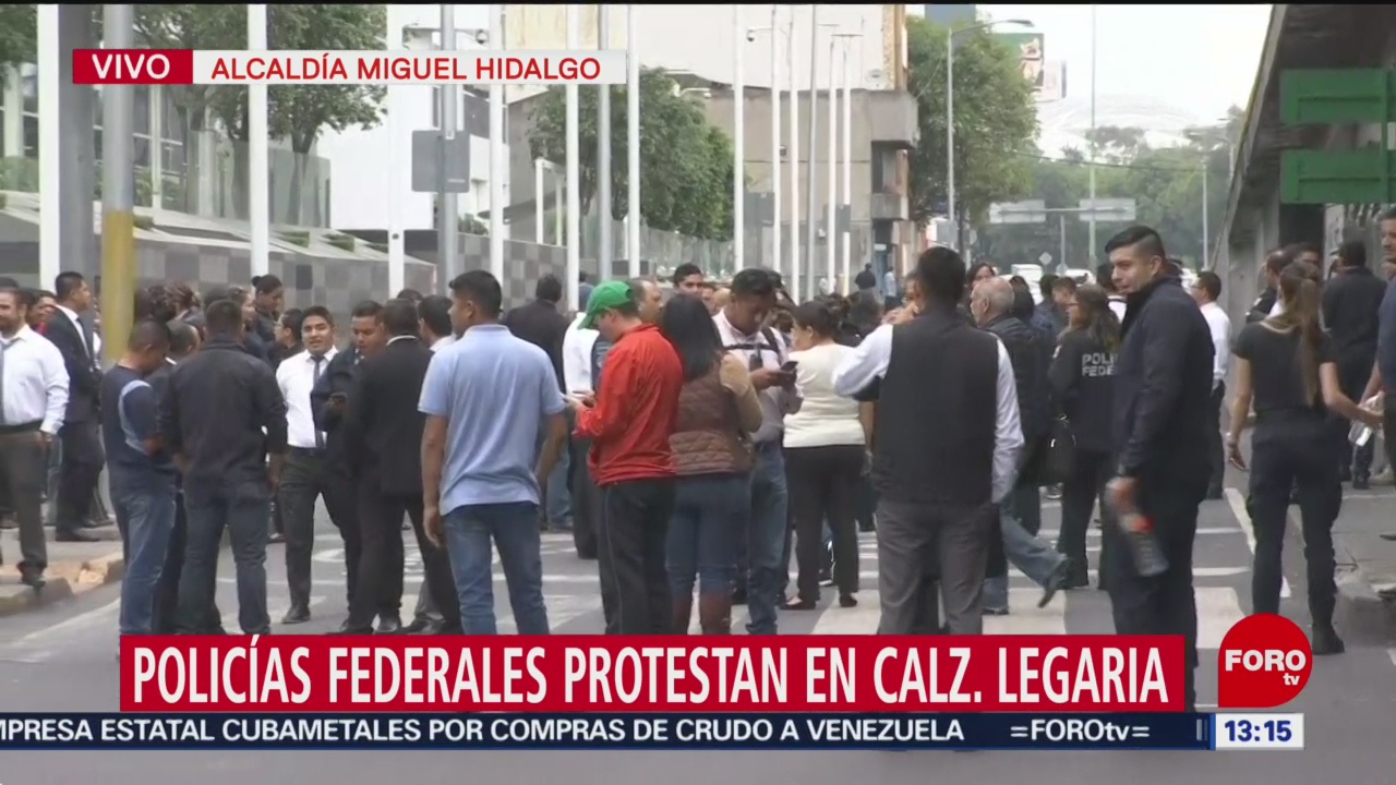 FOTO: Policías Federales protestan en calzada Legaria, Miguel Hidalgo