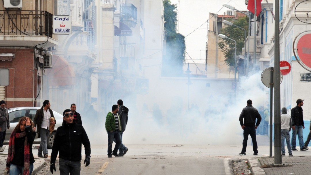 Foto: Protestas en Túnez, 27 de febrero de 2011, Túnez