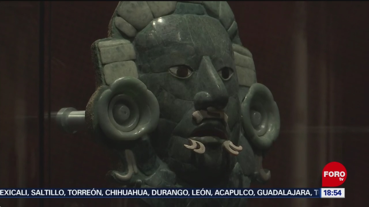 FOTO: Réplica de Máscara de Calakmul es exhibida en Oaxaca