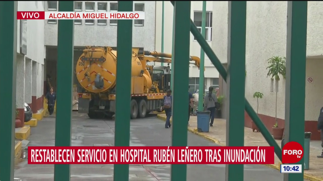 Restablecen servicio en hospital Rubén Leñero tras inundación