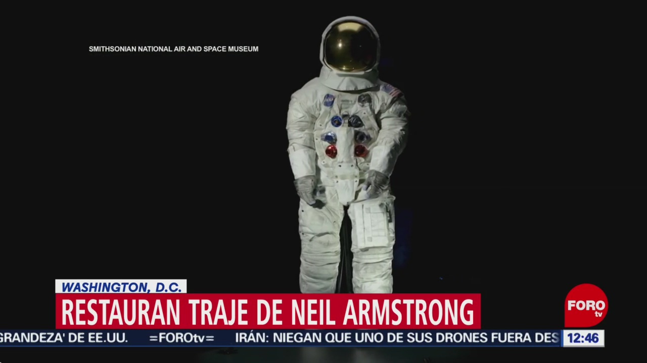 Restauran traje del astronauta Neil Armstrong