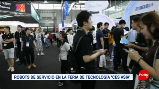 FOTO: Robots de servicio en la feria de tecnología ‘CES Asia’, 14 Julio 2019