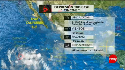 Se forma la depresión tropical 5-E en el Océano Pacífico