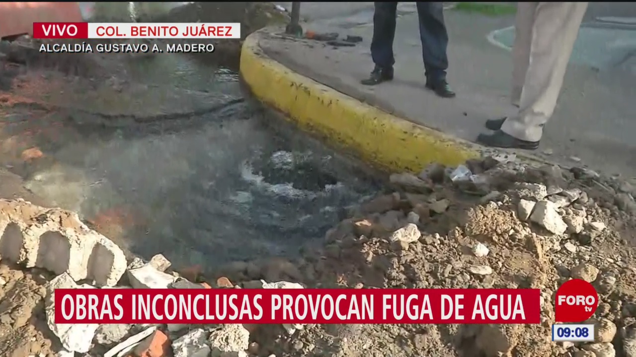 Se registra enorme fuga de agua en la Gustavo A. Madero