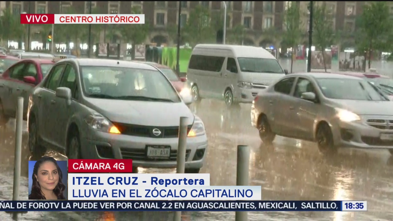 Foto: Se registra lluvia en el Zócalo de la CDMX