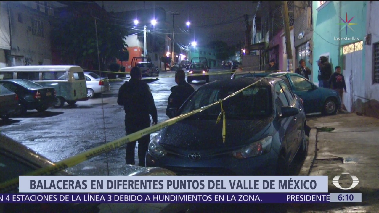 Se registran cinco balaceras en diferentes puntos del Valle de México
