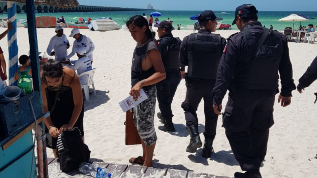 Foto: Más de mil elementos de seguridad federal, estatal y municipal de Yucatán resguardan a los visitantes, 21 de julio de 2019 (Twitter @sspyuc)