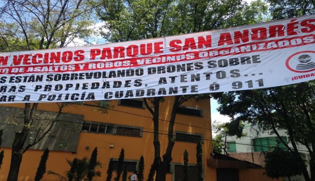 Foto: vecinos de Coyoacán denuncian uso de drones. (Noticieros Televisa)