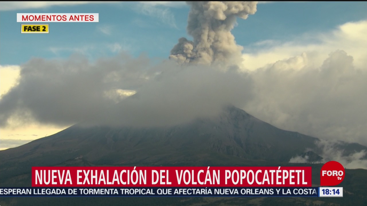 FOTO. Volcán Popocatépetl emite exhalación con contenido de ceniza