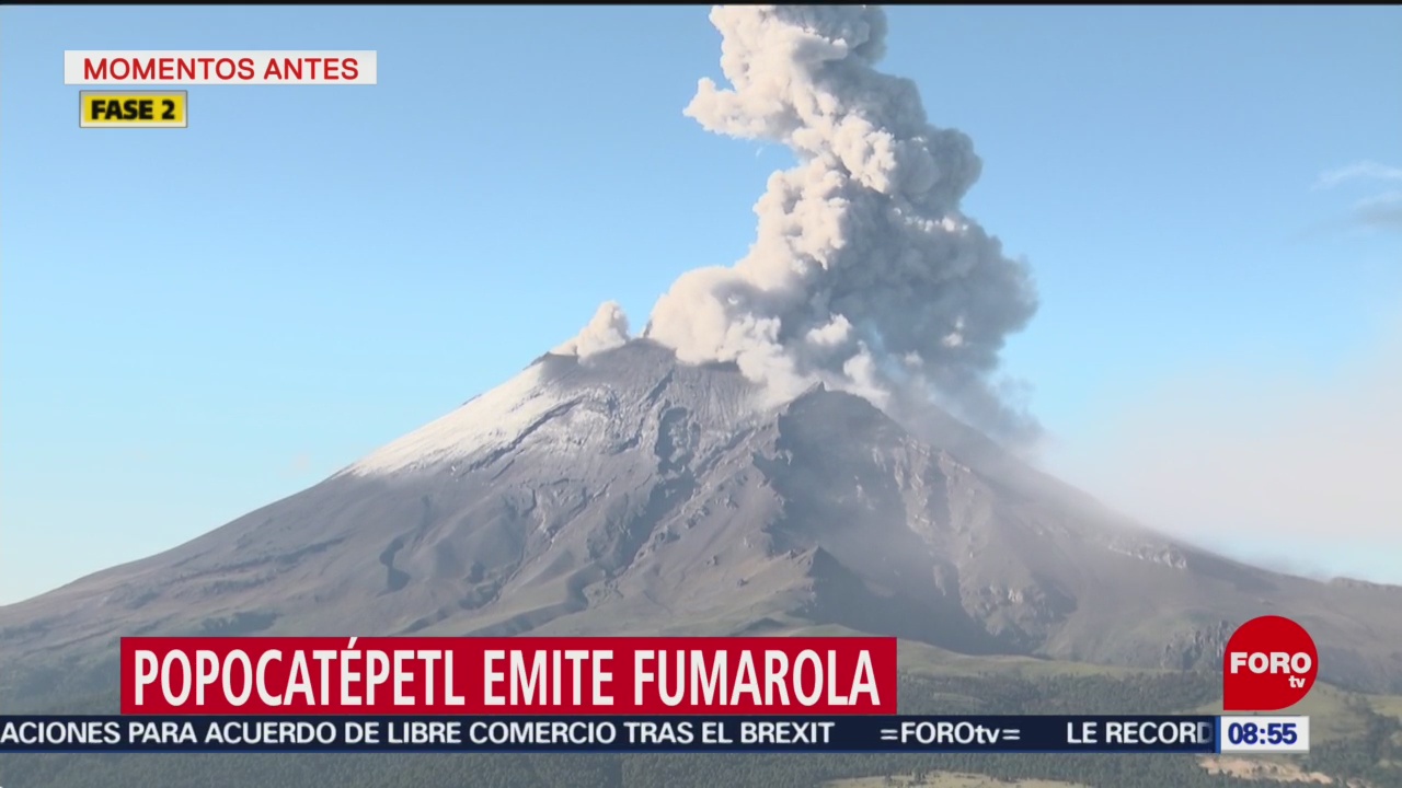 FOTO: Volcán Popocatépetl registra ligeras exhalaciones de vapor de agua, 21 Julio 2019