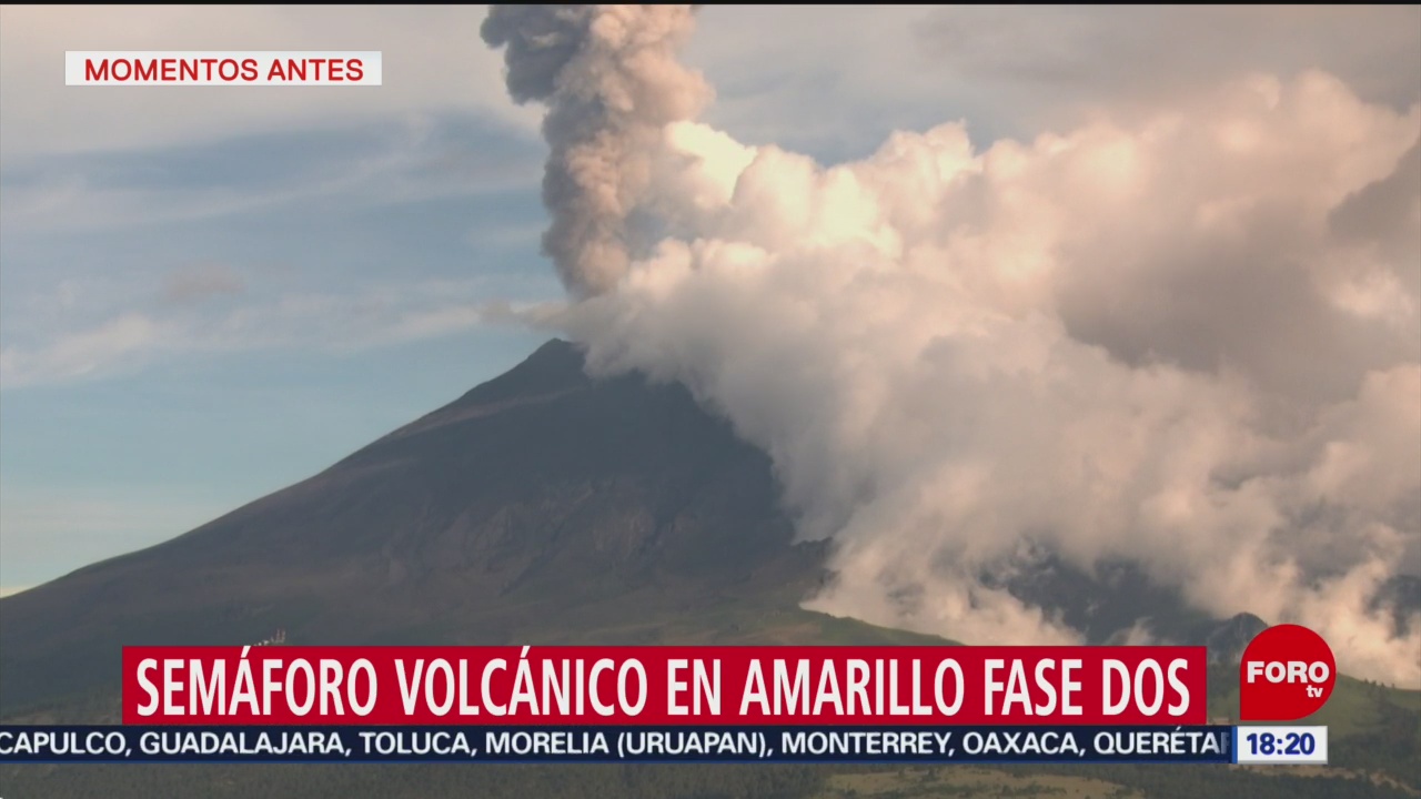 FOTO: Volcán Popocatépetl registra nueva exhalación