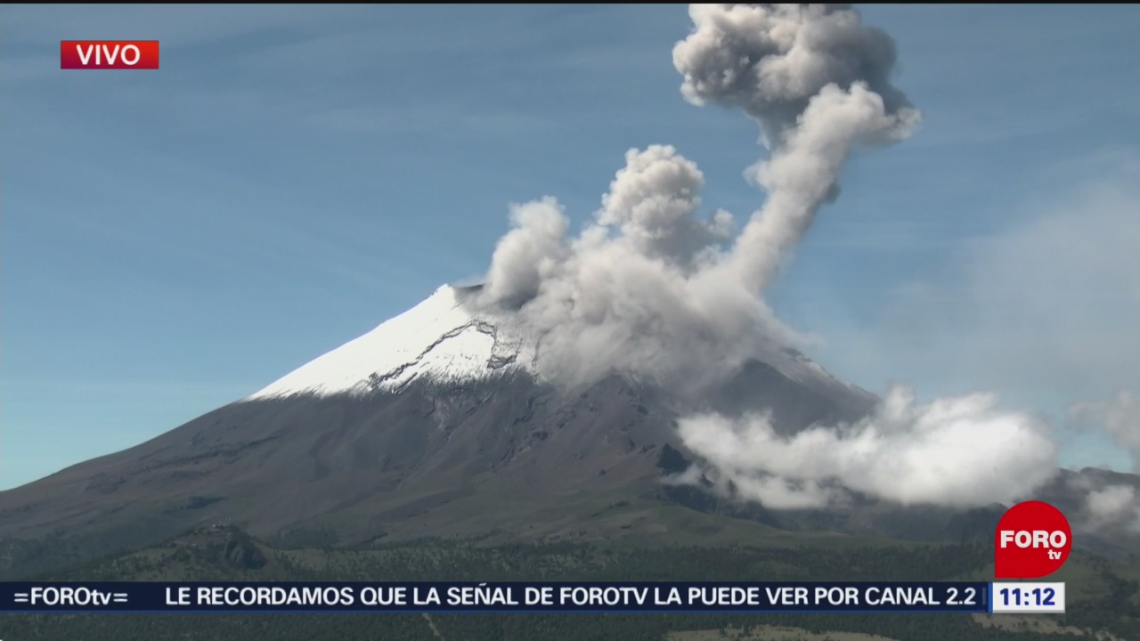FOTO: Volcán Popocatépetl registra una exhalación, 27 Julio 2019