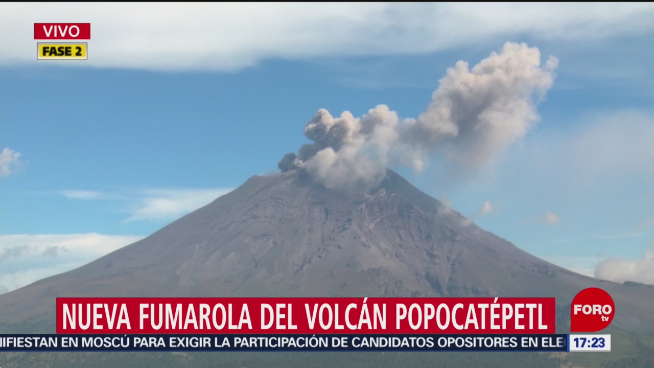 Volcán Popocatépetl se activa durante esta tarde