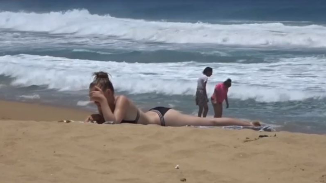 Foto: La mayor parte de las personas que gustan del nudismo lo hacen en la playa del amor, 28 de julio de 2019 (Noticieros Televisa)
