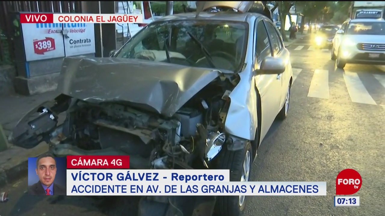 Accidente vehicular provoca tráfico en Las Granjas, Azcapotzalco, CDMX