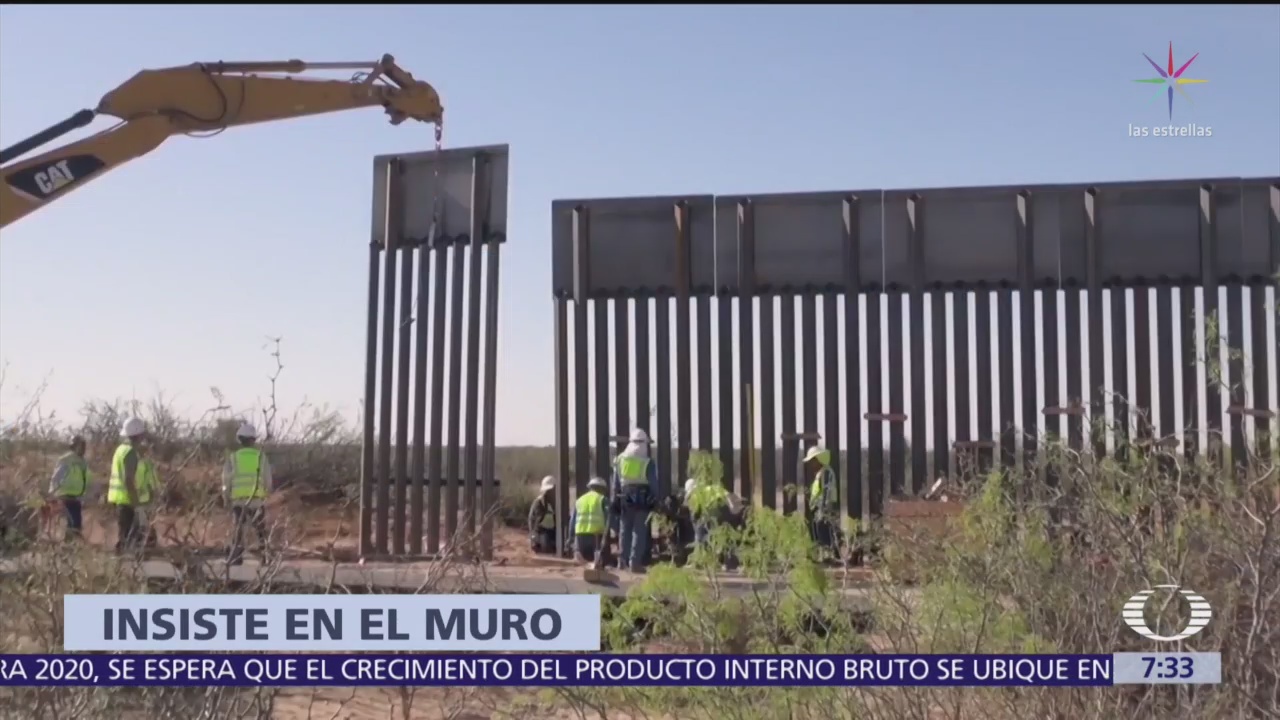 Afirma Trump que muro fronterizo avanza