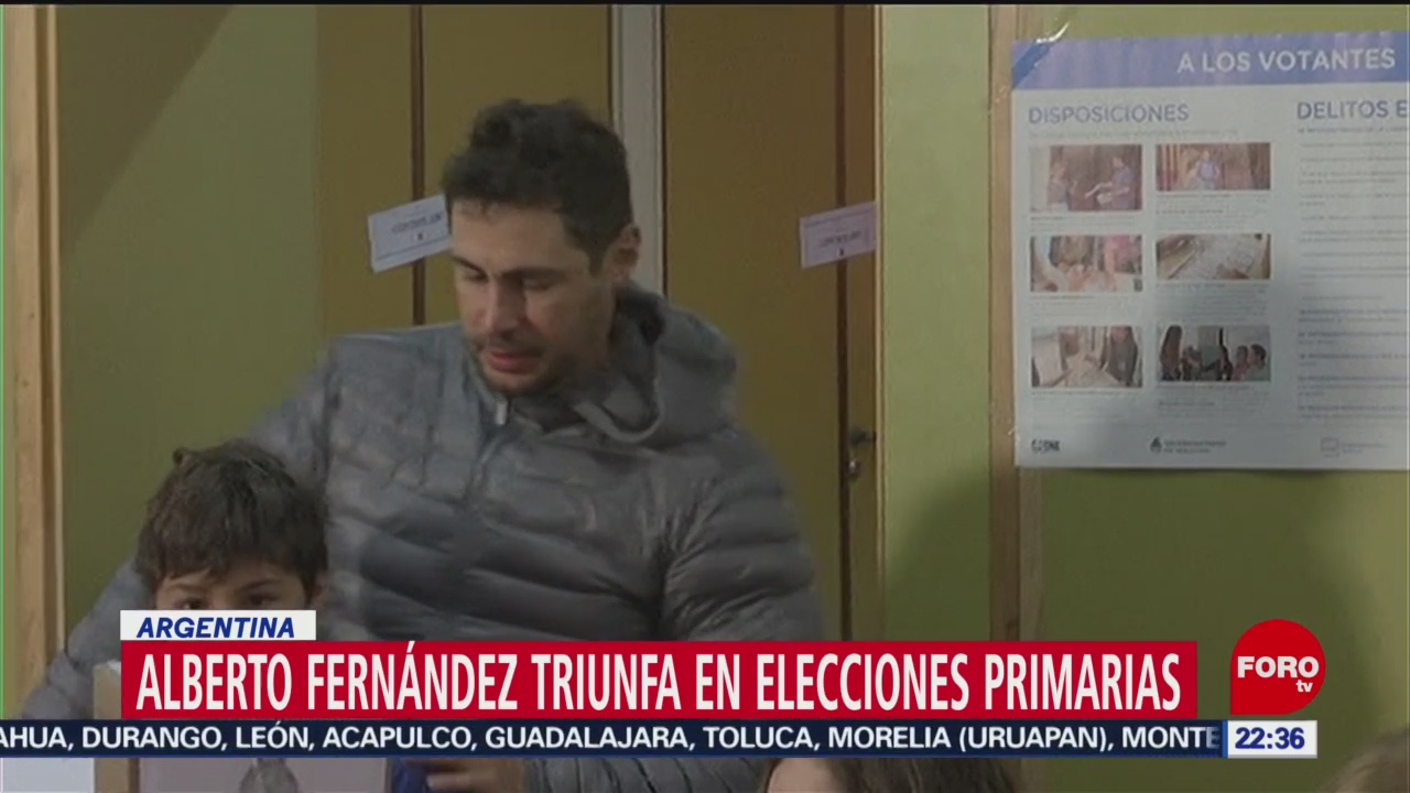 FOTO: Alberto Fernández triunfa en elecciones primarias en Argentina, 11 Agosto 2019