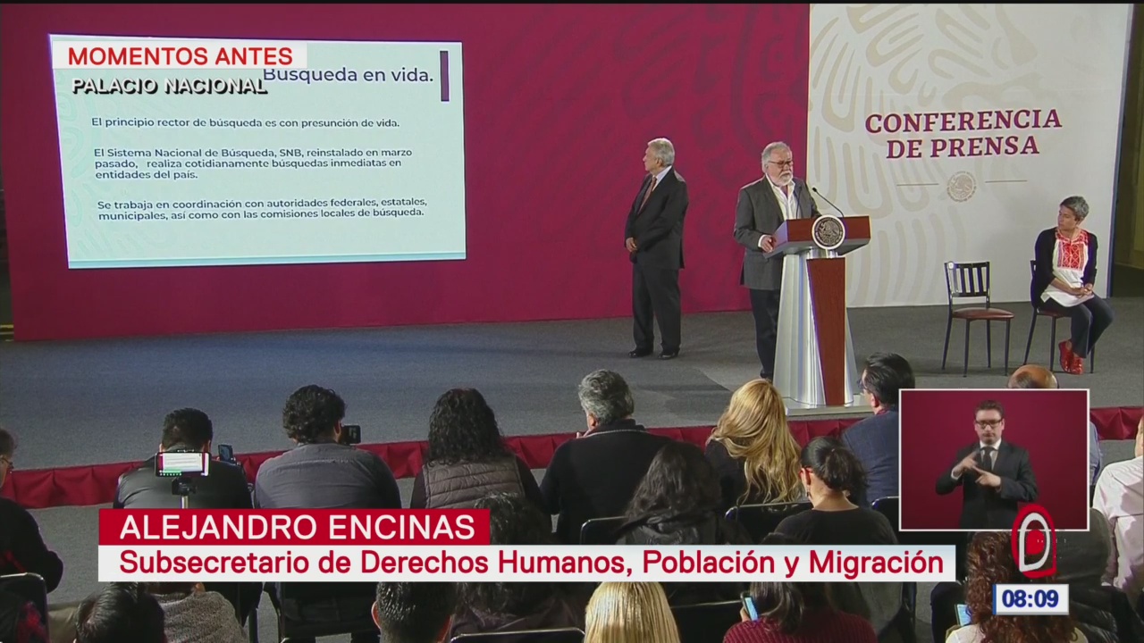 Alejandro Encinas presenta informe de la Comisión Nacional de Búsqueda de Personas
