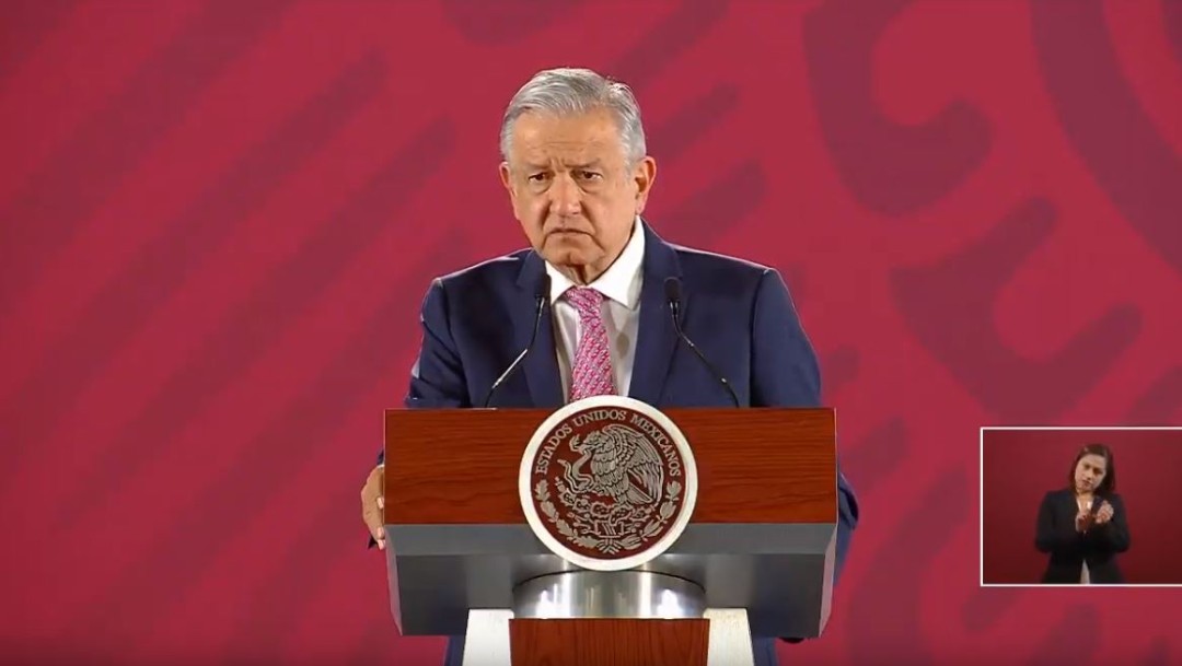 El presidente de México, Andrés Manuel López Obrador, en su conferencia de prensa matutina, 22 agosto 2019