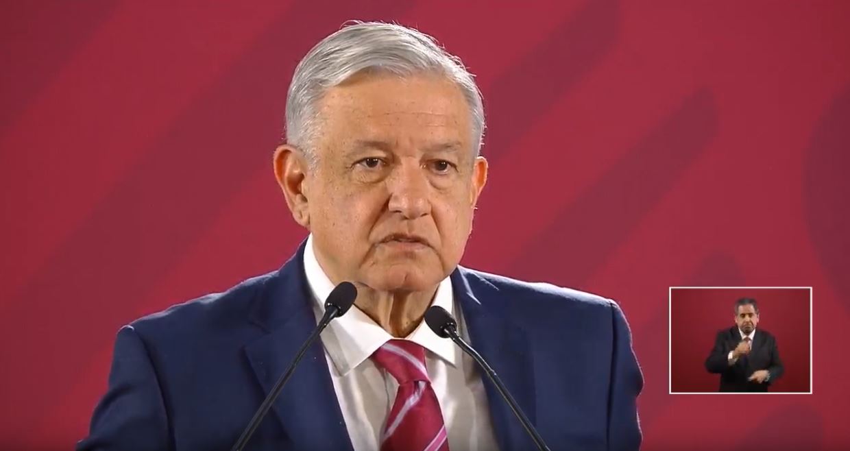El presidente de México, Andrés Manuel López Obrador, durante su conferencia de prensa matutina, 8 agosto 2019