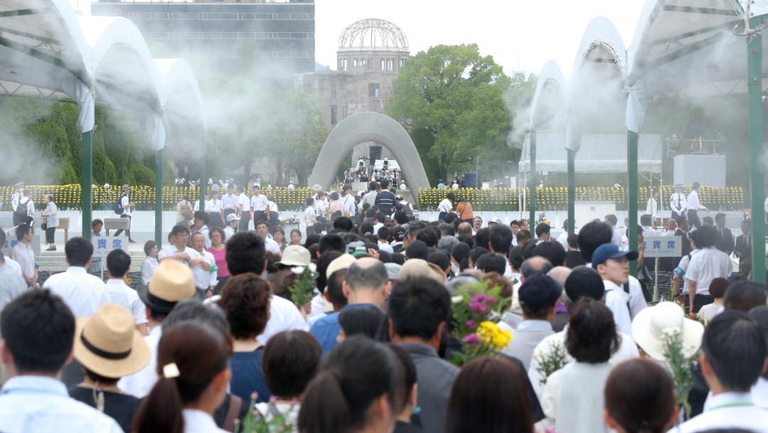 Foto: Aniversario de bombardeo atómico en Hiroshima, 6 de agosto de 2019, Japón