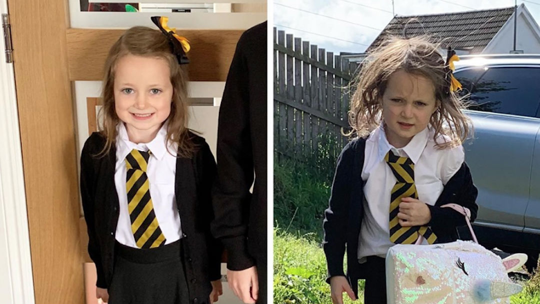 Foto Foto del antes y después de niña en su primer día de clases se vuelve viral 26 agosto 2019