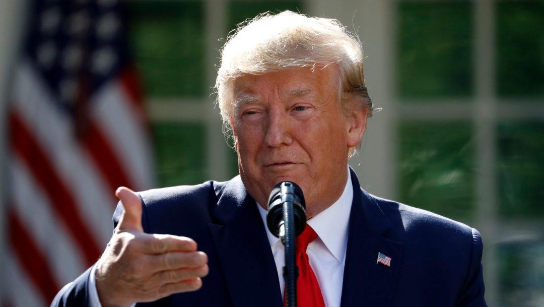 Foto: Donald Trump en una conferencia de prensa, esta tarde, en los jardines de la Casa Blanca, 29 de agosto de 2019 (AP)