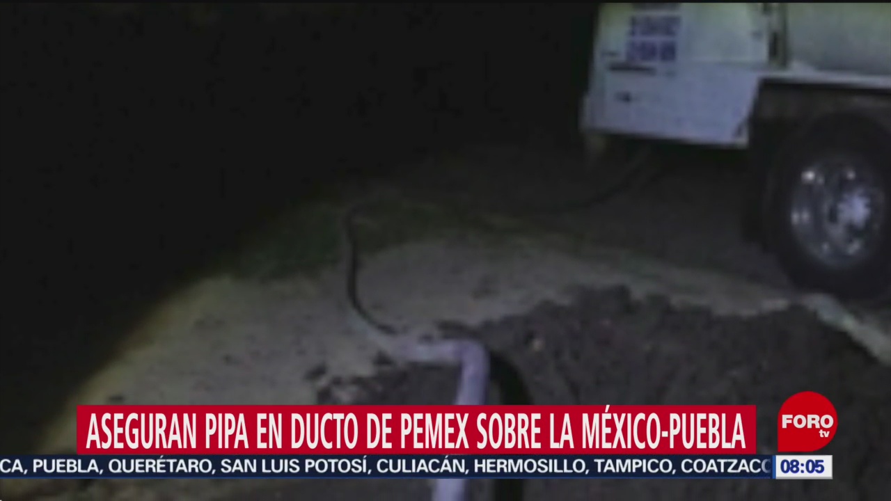 FOTO: Aseguran pipa en ducto de Pemex sobre la México-Puebla, 3 AGOSTO 2019