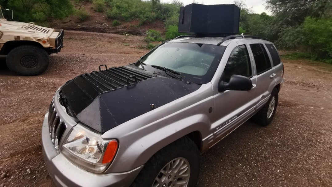 Foto: Vehículo blindado asegurado en Sonora, 31 de julio de 2019