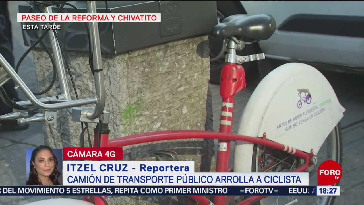 FOTO: Autobús atropella ciclista Paseo Reforma