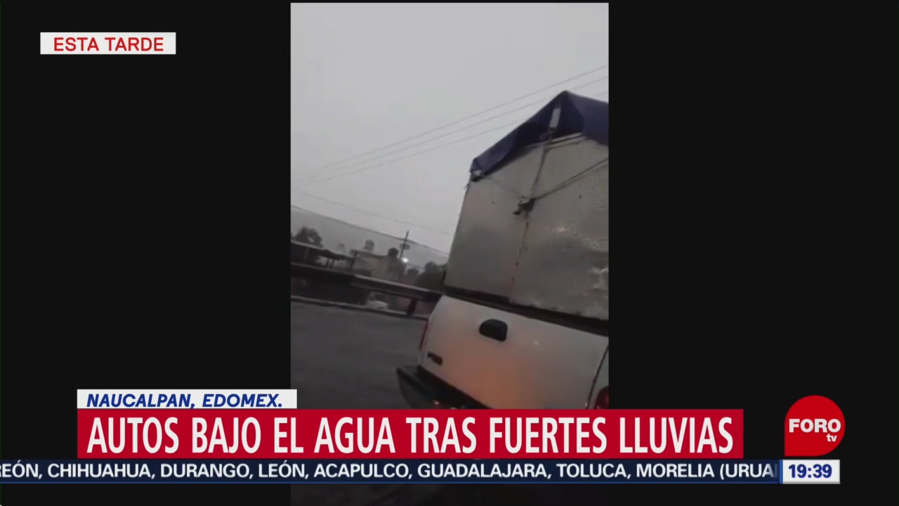FOTO: Autos bajo el agua tras fuertes lluvias en Naucalpan, Edomex, 25 Agosto 2019