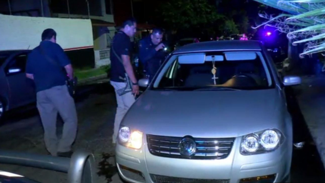 Foto: La policía del municipio aseguró el auto del responsable y 4 casquillos percutidos calibre .9 milímetros, 31 de agosto de 2019 (Noticieros Televisa)